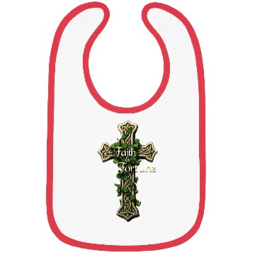 Discover Celtic Cross Faith & Fortune Shamrock Design Bibs