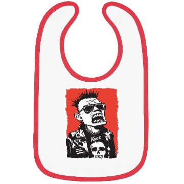 Discover Screaming Punk Rocker with Skull Bibs