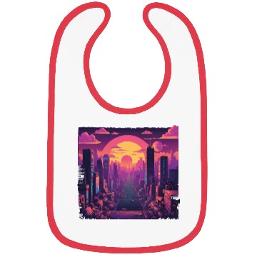 Discover Cyberpunk Neon Cityscape Sunset Bibs