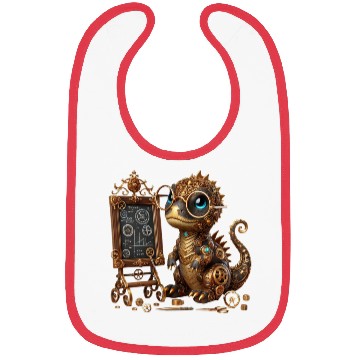 Discover Steampunk Dragon Cute Baby Steampunk Dragon Art Bibs