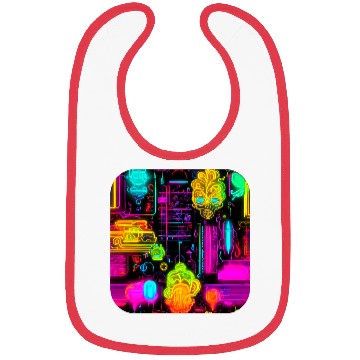 Discover Neon UV Style Vintage 80s Retro Bibs