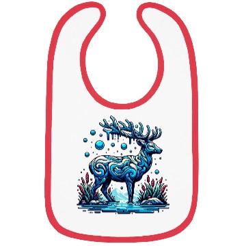 Discover Majestic Blue Deer in Enchanted Forest Bibs