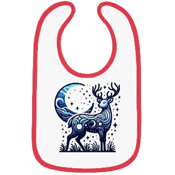 Discover Celestial Deer Under Starry Night Moon Bibs