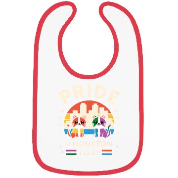 Discover Pride of Houston City Texas USA Rainbow Flag Bibs