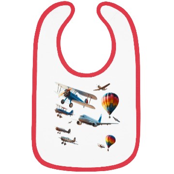 Discover Planes and Hot Air Balloons Bibs