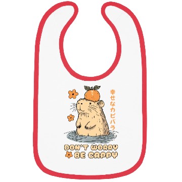 Discover Don't Worry Be Cappy Cute Happy Japanese Capybara Bibs