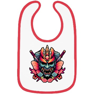 Discover Artistic Japanese Samurai Oni Mask Bibs