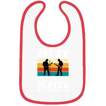 Discover Relax The Guitar Player Is Here - Retro Design Bibs