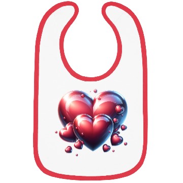 Discover Wedding red love hearts clothing range Bibs