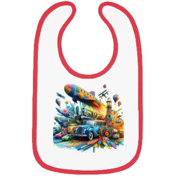 Discover Multi-Colored Vehicles Bibs