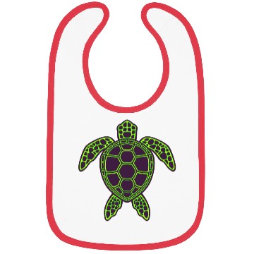 Discover Green Neon Lava Sea Turtle Design Bibs