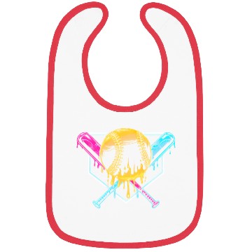 Discover Neon Drip Baseball Design Bibs