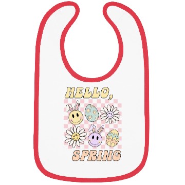 Discover Hello Spring Cute Easter Bunny Design Bibs