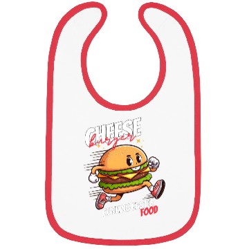 Discover Cheese burger running faster food Bibs