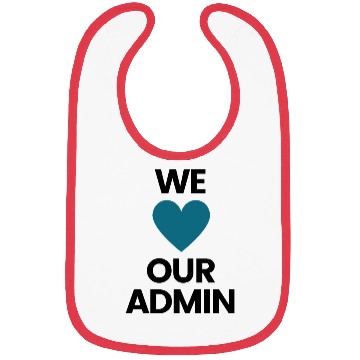 Discover We Heart Our Admin - Teal & Black Design Bibs