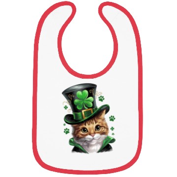Discover Irish Cat Shamrock St Patricks Day Bibs