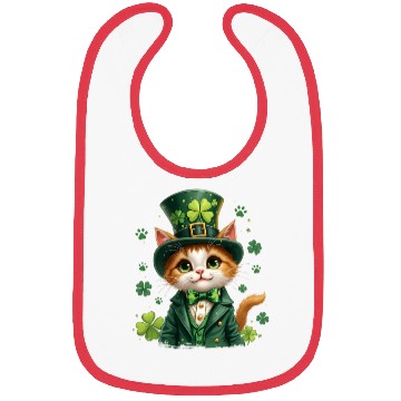Discover Shamrock Irish Cat St Patricks Day Bibs