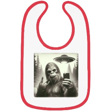 Discover Retro Bigfoot Selfie with UFO Bibs