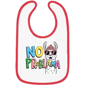 Discover No ProbLama – Funny Casual Colorful Llama Design Bibs