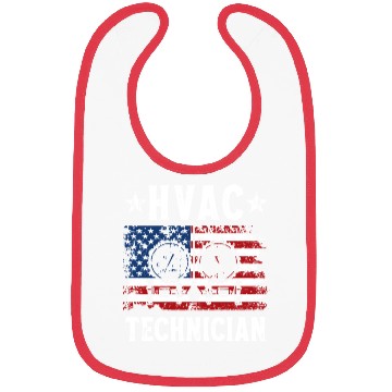 Discover HVAC Technician Patriotic US American Flag Bibs