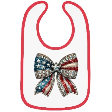 Discover Patriotic Rhinestone Bow Bibs