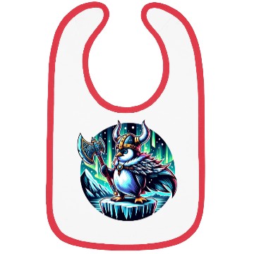 Discover Viking Penguin with Axe Under Northern Lights Bibs