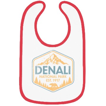 Discover Retro Denali National Park Mountains Nature Bibs