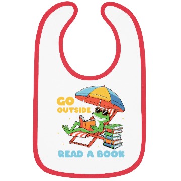 Discover Book Lover Frog Summer Beach Relaxing Reading Bibs