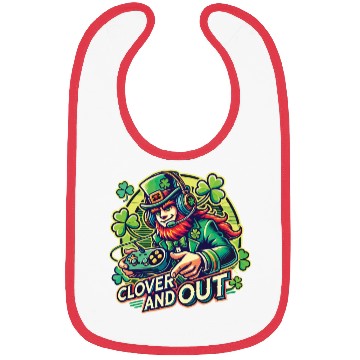 Discover Clover And Out St. Patricks Day Gaming Design Bibs