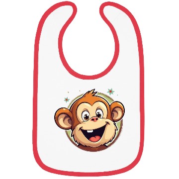 Discover Cute Cartoon Monkey Face Bibs