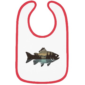 Discover Serene Wilderness Fish Scene Nature Lovers Artwork Bibs