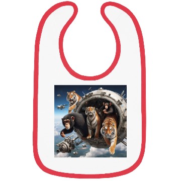Discover Tigers and chimpanzees and bears spacecraft Bibs
