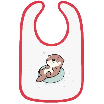 Discover Relaxed Otter – Cute Animal Illustration Bibs