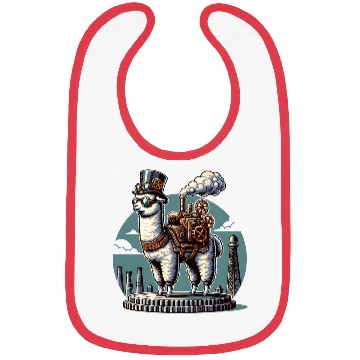 Discover Steampunk Llama With Top Hat and Gears Bibs
