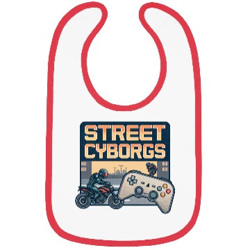 Discover Street Cyborgs - Retro Video Game Bibs