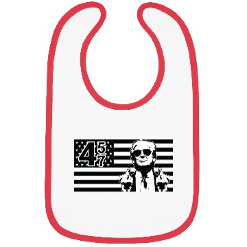 Discover Trump 45 47 USA Flag Bibs