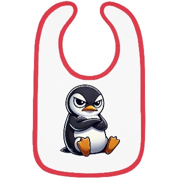 Discover Penguin cartoon skeptical look funny Bibs