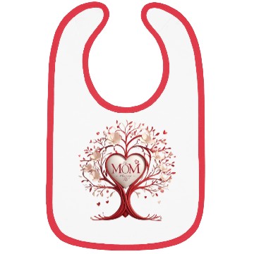 Discover 3D Heart Family Tree - Mom, the Heartbeat of Life Bibs