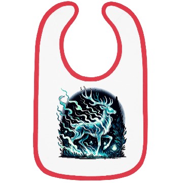 Discover Ethereal Stag in Mystical Forest Moonlight Bibs