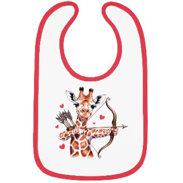 Discover Charming Giraffe Archer with Hearts and Bow Bibs