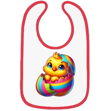 Discover Cute Chick Cartoon Colorful Easter Egg Hatching Bibs
