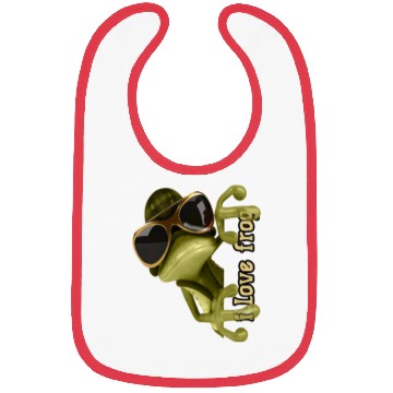 Discover i love frog funny frog design Bibs