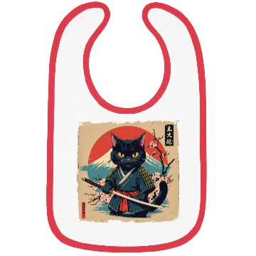 Discover samurai cat Bibs