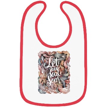 Discover Inspirational Quote with Colorful Feathers Design Bibs