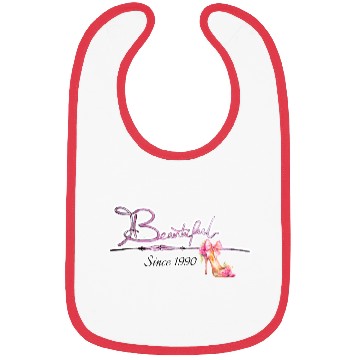 Discover Beautiful since 1990 birthday typography Bibs