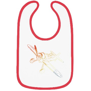 Discover Vintage Propeller Aircraft Line Art Bibs