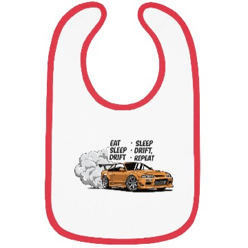Discover Eat Sleep Drift Repeat Bibs – Neon JDM Car Raci