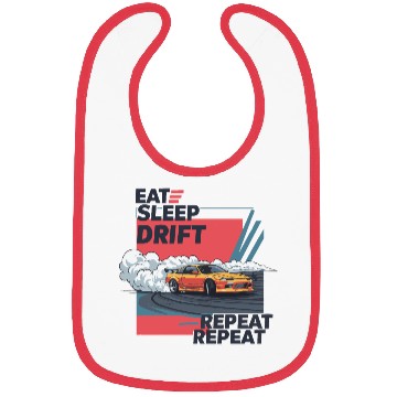 Discover Eat Sleep Drift Repeat Bibs – Neon JDM Car Raci