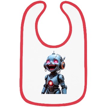 Discover Scrap Metal Robot Baby huge smile Bibs