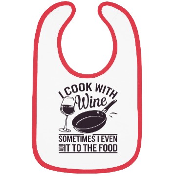 Discover I Cook with Wine Funny Kitchen Chef Humor Design Bibs